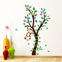 Cartoon animals monkey flower tree forest wall stickers DIY home decor wall decals children kids nursery room decoration poster SM6