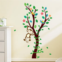 Cartoon animals monkey flower tree forest wall stickers DIY home decor wall decals children kids nursery room decoration poster SM6