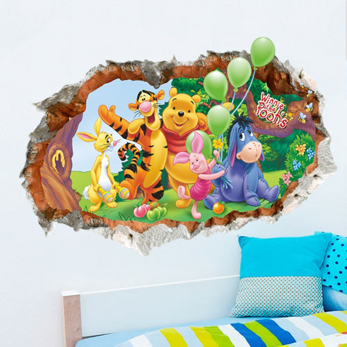 Cartoon bear and animal children room creative household adornment wall stickers on the wall SM6