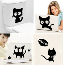 Cartoon black cat cute DIY Vinyl wall stickers For Kids Rooms Home Decor Art Decals 3D Wallpaper decoration adesivo de parede SM6