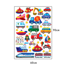 Cartoon car aircraft ship DIY Vinyl wall stickers For Kids Rooms Home Decor Art Decals 3D Wallpaper decoration adesivo de parede SM6