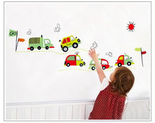 Cartoon car wall sticker boys room decal home decor wall art zooyoo7012 diy kids room wall decals mural accessories 50*70 SM6