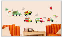Cartoon car wall sticker boys room decal home decor wall art zooyoo7012 diy kids room wall decals mural accessories 50*70 SM6