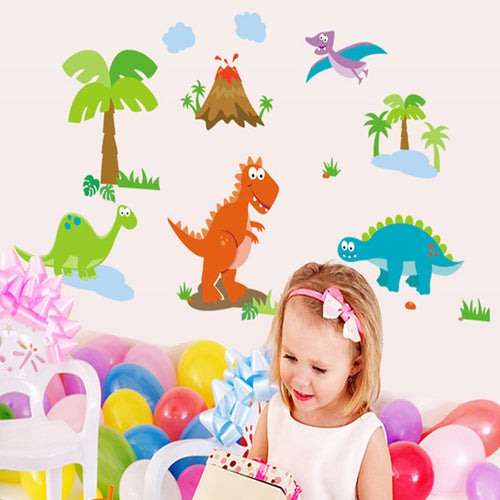 Cartoon dinosaur up on the wall of children room decorate household adornment wall stickers SM6