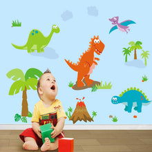 Cartoon dinosaur up on the wall of children room decorate household adornment wall stickers SM6