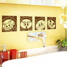 Cartoon expression of children room background stickers three generations can remove the wall stickers Stick on the wall SM6