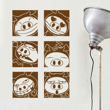 Cartoon expression of children room background stickers three generations can remove the wall stickers Stick on the wall SM6