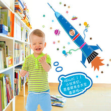Cartoon rocket background of children bedroom decorate household adornment wall stickers SM6