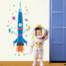 Cartoon rocket background of children bedroom decorate household adornment wall stickers SM6