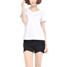 Casual Blusas Femininas 2016 Fashion Women Summer Short Sleeve T-Shirt V-neck Solid Slim Tops Free Shipping S/M/L/XL/XXL SM6