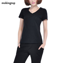 Casual Blusas Femininas 2016 Fashion Women Summer Short Sleeve T-Shirt V-neck Solid Slim Tops Free Shipping S/M/L/XL/XXL SM6