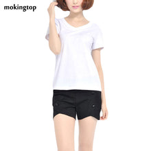 Casual Blusas Femininas 2016 Fashion Women Summer Short Sleeve T-Shirt V-neck Solid Slim Tops Free Shipping S/M/L/XL/XXL SM6