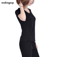 Casual Blusas Femininas 2016 Fashion Women Summer Short Sleeve T-Shirt V-neck Solid Slim Tops Free Shipping S/M/L/XL/XXL SM6