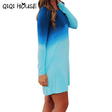 Casual Dress Gradient Candy Color Long Sleeve Loose Dress Autumn Basic Shirtwear Vestidos Casuales De Mujer#C822 SM6