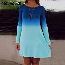 Casual Dress Gradient Candy Color Long Sleeve Loose Dress Autumn Basic Shirtwear Vestidos Casuales De Mujer#C822 SM6
