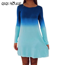 Casual Dress Gradient Candy Color Long Sleeve Loose Dress Autumn Basic Shirtwear Vestidos Casuales De Mujer#C822 SM6