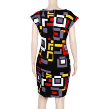 Casual Dress Short Sleeve Printing Geometric Office Dress Roupas Femininas Roupas#B712 SM6