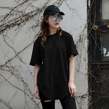 Casual Loose Hole T Shirt Women Hip Hop  harajuku Short Sleeve T Shirt American European Apperel  Camiseta Mujer #63 SM6