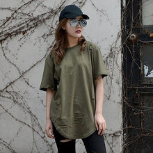 Casual Loose Hole T Shirt Women Hip Hop  harajuku Short Sleeve T Shirt American European Apperel  Camiseta Mujer #63 SM6