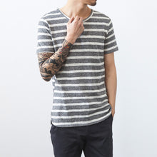 Casual Men T Shirts Slim Fits Men Stripped T SHIRTS Cotton Men T Shirts Soft M-XXL SM6