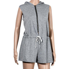 Casual Summer Playsuit Loose Hoodies Fitness Women Jumpsuit Zipper Sleeveless Sexy One Piece Outfits For Women#212 SM6