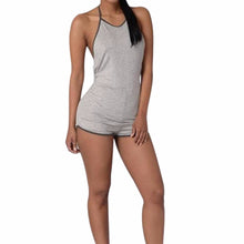 Casual Women Backless Playsuit Sexy Lady Halter Sleeveless Catsuit Women's Short Beach Jumpsuits Rompers Plus Size S-XL 2 Color SM6