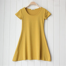 Casual Women Dress Cozy Cotton Solid Slim O Neck Short Sleeve T-shirt Mini Dresses SM6