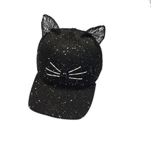 Cat Ear Pattern Women Cap Sequin Kawaii Baseball Caps Summer Fashion Snapback Snapback Gorras Beisbol#99 SM6