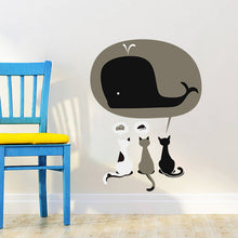Cat Have A Dream Eating Cake Mouse Shark Wall stickers For Kids Rooms home decoration inspiring wall Decals Nursery Room Decor SM6