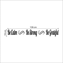 Characters "Be Calm Be Strong Be Grateful" wall stickers home decor decals art Background Characters  NEW PVC Black 42*50CM SM6