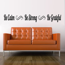 Characters "Be Calm Be Strong Be Grateful" wall stickers home decor decals art Background Characters  NEW PVC Black 42*50CM SM6