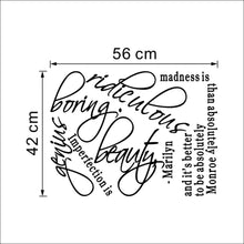 Characters " Beauty Genius..."  New Removable Wall Stickers Home Decor Sticker Decoration Black For Wall 42*56CM SM6