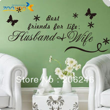 Characters "Best Friend Of Life Is Husband & Wife" Vinyl Wall Decals Art Sticker Removable Waterproof original size 50*45 cm SM6