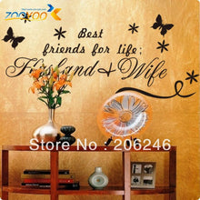 Characters "Best Friend Of Life Is Husband & Wife" Vinyl Wall Decals Art Sticker Removable Waterproof original size 50*45 cm SM6