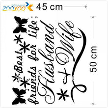 Characters "Best Friend Of Life Is Husband & Wife" Vinyl Wall Decals Art Sticker Removable Waterproof original size 50*45 cm SM6