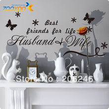 Characters "Best Friend Of Life Is Husband & Wife" Vinyl Wall Decals Art Sticker Removable Waterproof original size 50*45 cm SM6