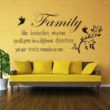 Characters "Family" Branch Bird  NEW Living Room Backdrop love home decoration wall sticker 28*57CM SM6