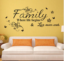 Characters "Family" Branch Bird  NEW Living Room Backdrop love home decoration wall sticker 28*57CM SM6