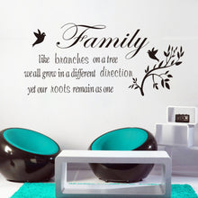 Characters "Family" Branch Bird  NEW Living Room Backdrop love home decoration wall sticker 28*57CM SM6
