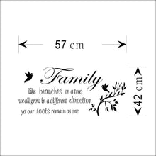 Characters "Family" Branch Bird  NEW Living Room Backdrop love home decoration wall sticker 28*57CM SM6