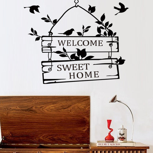 Characters Home Bird signs  NEW Living Room Bedroom Backdrop wall stickers home decoration 31*39CM SM6