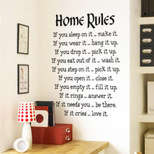 Characters "Home Rules "wall stickers home decor decals decoration Characters  NEW Removable Living Room PVC 57*81CM SM6