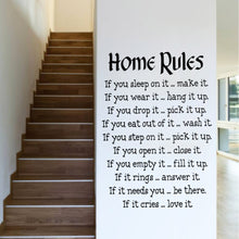 Characters "Home Rules "wall stickers home decor decals decoration Characters  NEW Removable Living Room PVC 57*81CM SM6