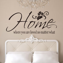 Characters "Home" flower  NEW Living Room Bedroom Backdrop home decoration wall sticker art 26*57CM SM6