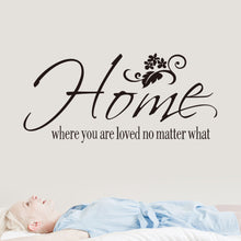 Characters "Home" flower  NEW Living Room Bedroom Backdrop home decoration wall sticker art 26*57CM SM6