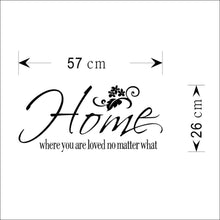 Characters "Home" flower  NEW Living Room Bedroom Backdrop home decoration wall sticker art 26*57CM SM6