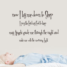 Characters "I Lay Me Down To Sleep" PVC Removable Wall Sticker Decor For bedroom living Rooms SM6