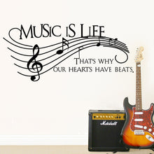 Characters "MUSIC" Note Wall Sticker Living Room Removable wall stickers home decor decoracion PVC Black 57*129CM SM6
