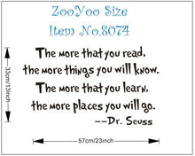 Characters "More read More learn' Black Vinyl Wall Sticker Decal Stickers SM6