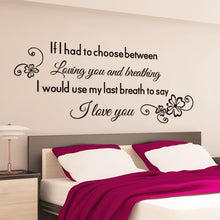 Characters "Use Last Breath To Say I Love You" PVC Removable Wall Sticker Decor for bedroom living rooms SM6